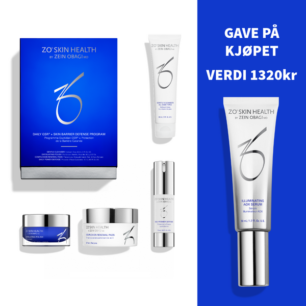 ZO SKIN HEALTH DAILY GSR + SKIN BARRIER DEFENSE PROGRAM – FÅ AOX ILLUMINATING SERUM I GAVE (verdi: 1320kr)