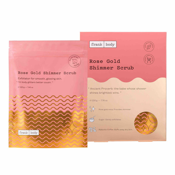 Rose gold shimmer scrub